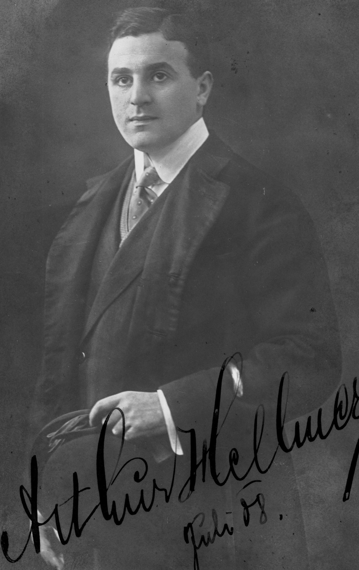 Arthur Hellmer — signed portrait, July 1908