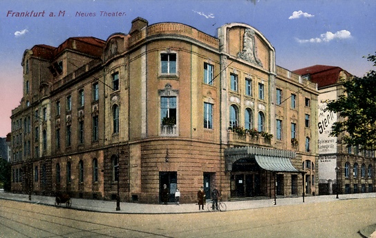 Neues Theater, Frankfurt — colored postcard