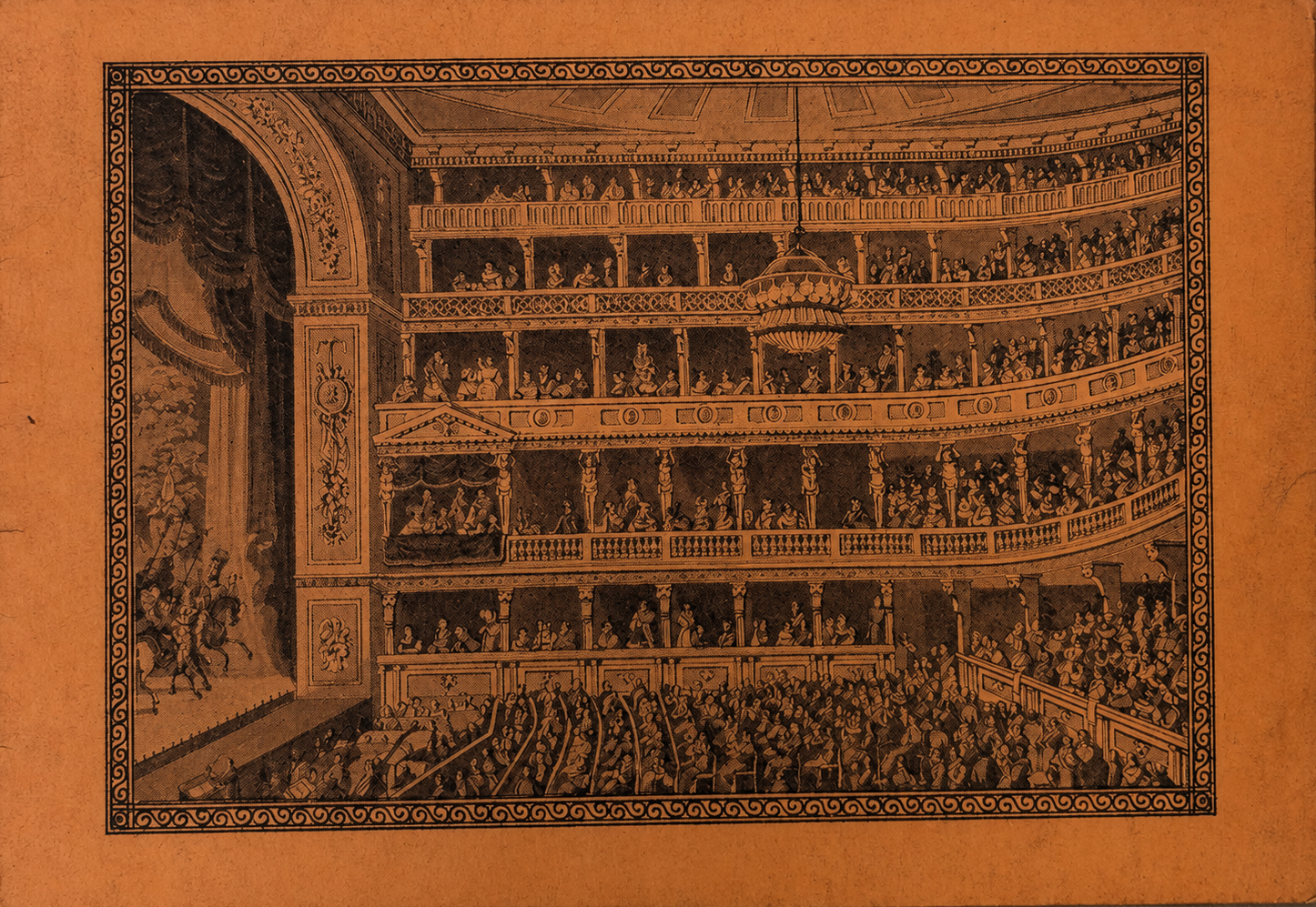 Historic engraving of the Theater an der Wien auditorium
