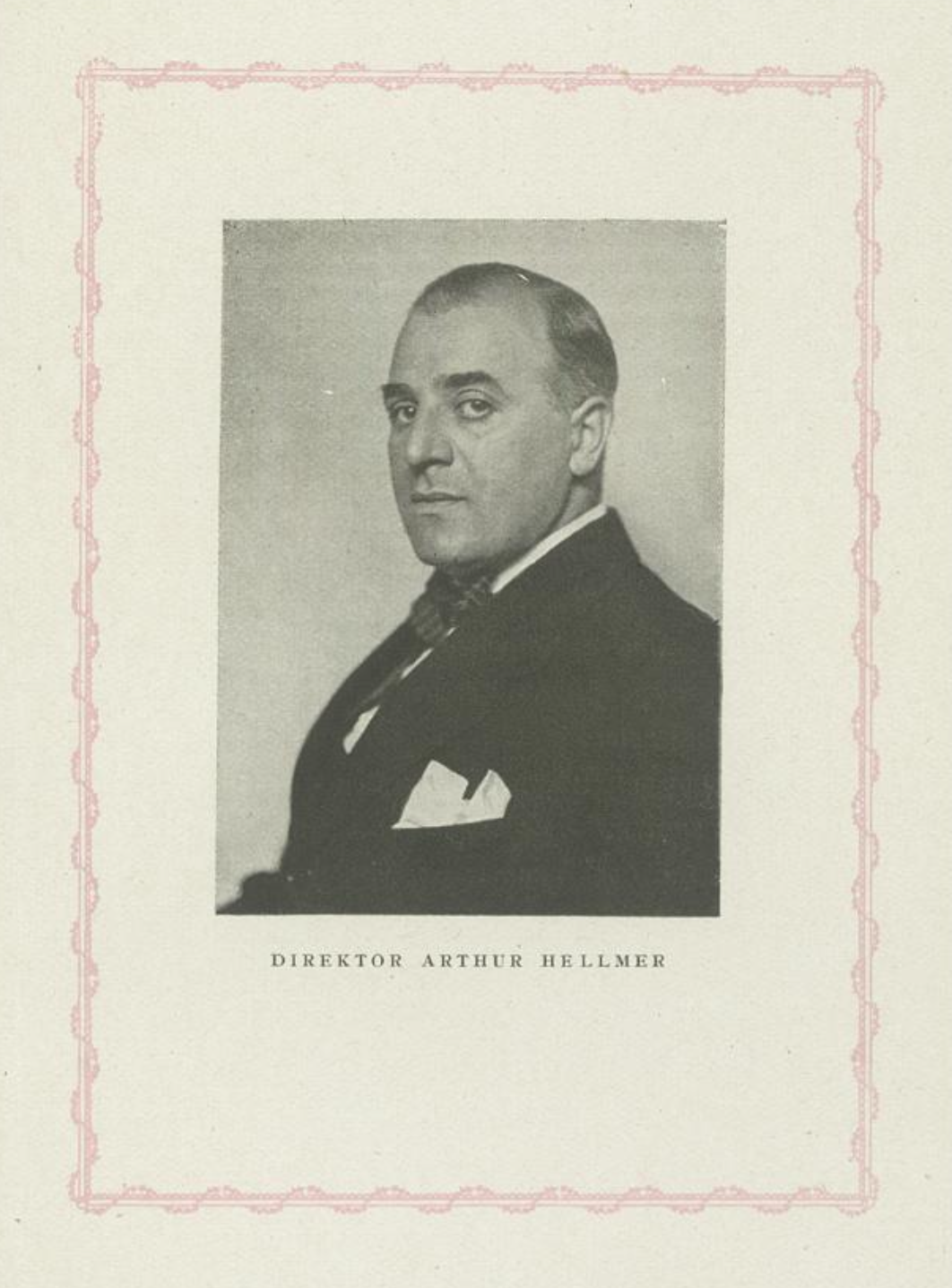 Direktor Arthur Hellmer — framed programme portrait