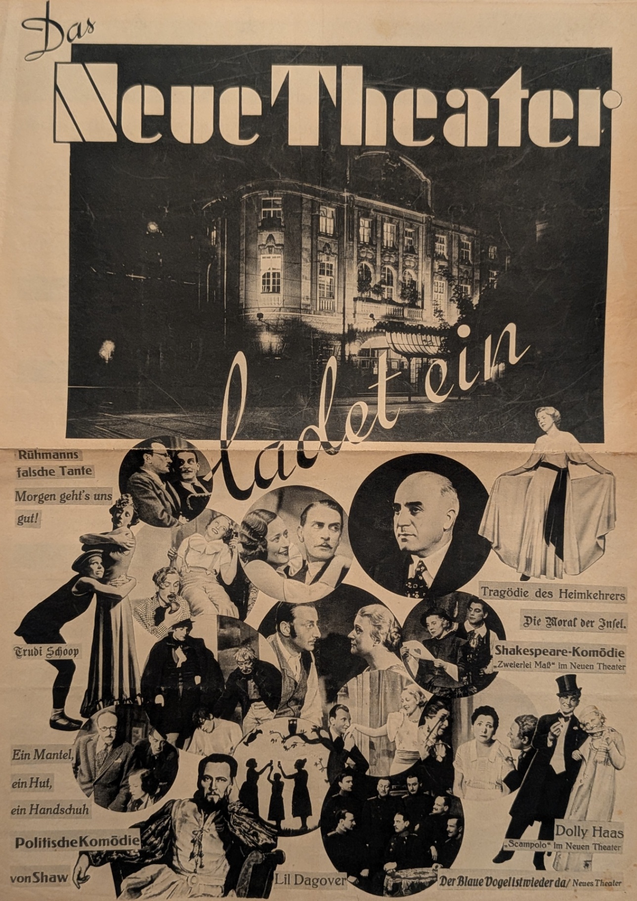 Das Neue Theater ladet ein — season prospectus cover collage
