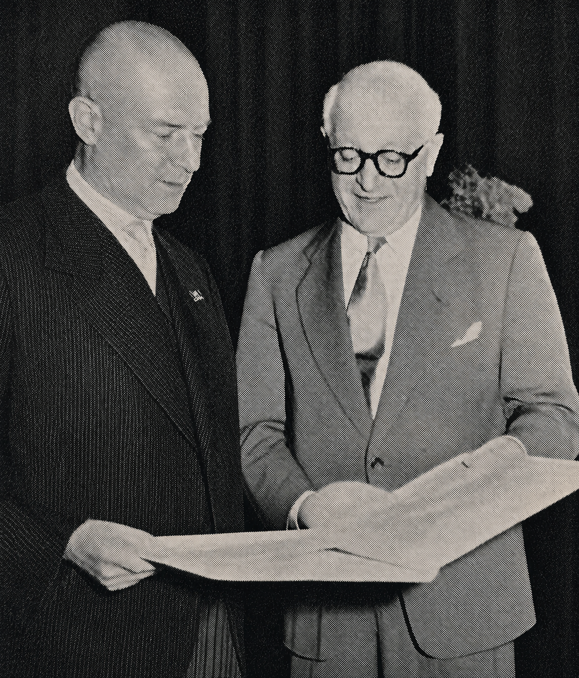 Arthur Hellmer with Dr. Walter Leiske, Mayor of Frankfurt