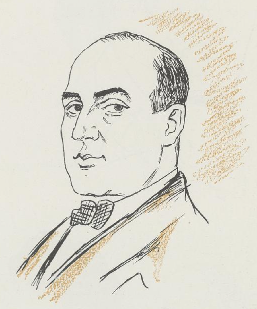 Arthur Hellmer — pen-and-crayon sketch