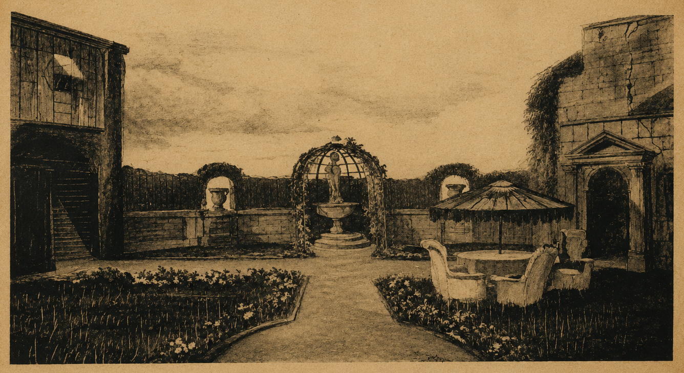 Die Romantischen (Die Romantischen — stage design sketch) — Neues Theater