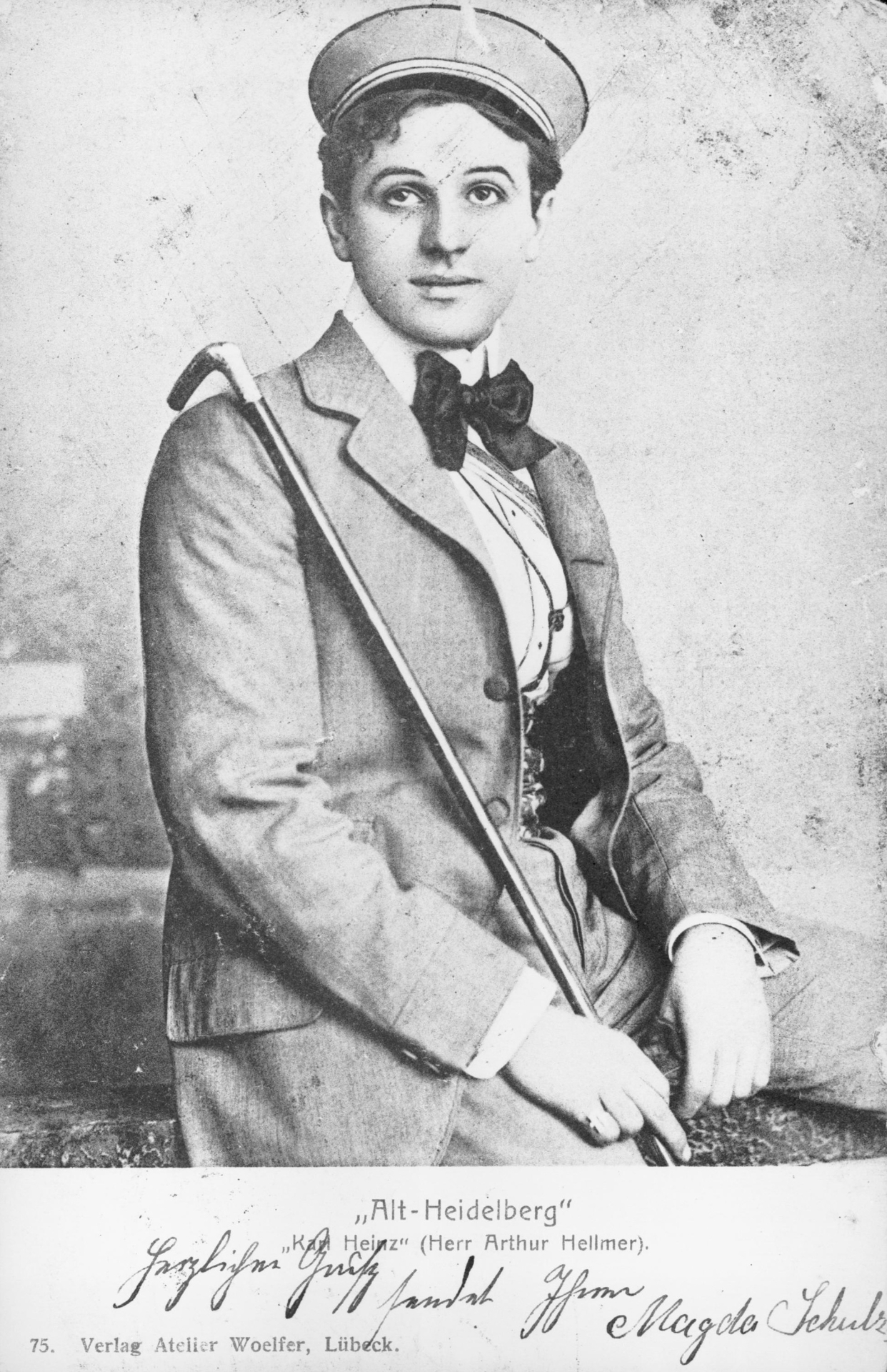 Arthur Hellmer as Karl Heinz in Alt-Heidelberg (Atelier Woelfer, Lübeck)