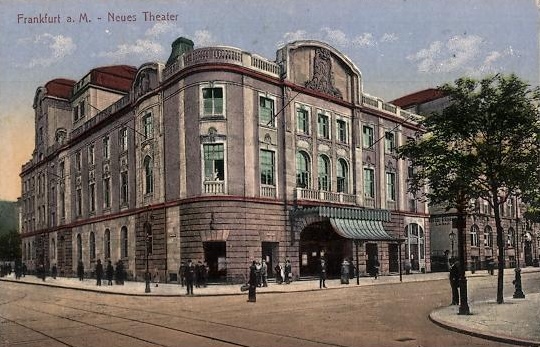 Neues Theater, Frankfurt — colored postcard