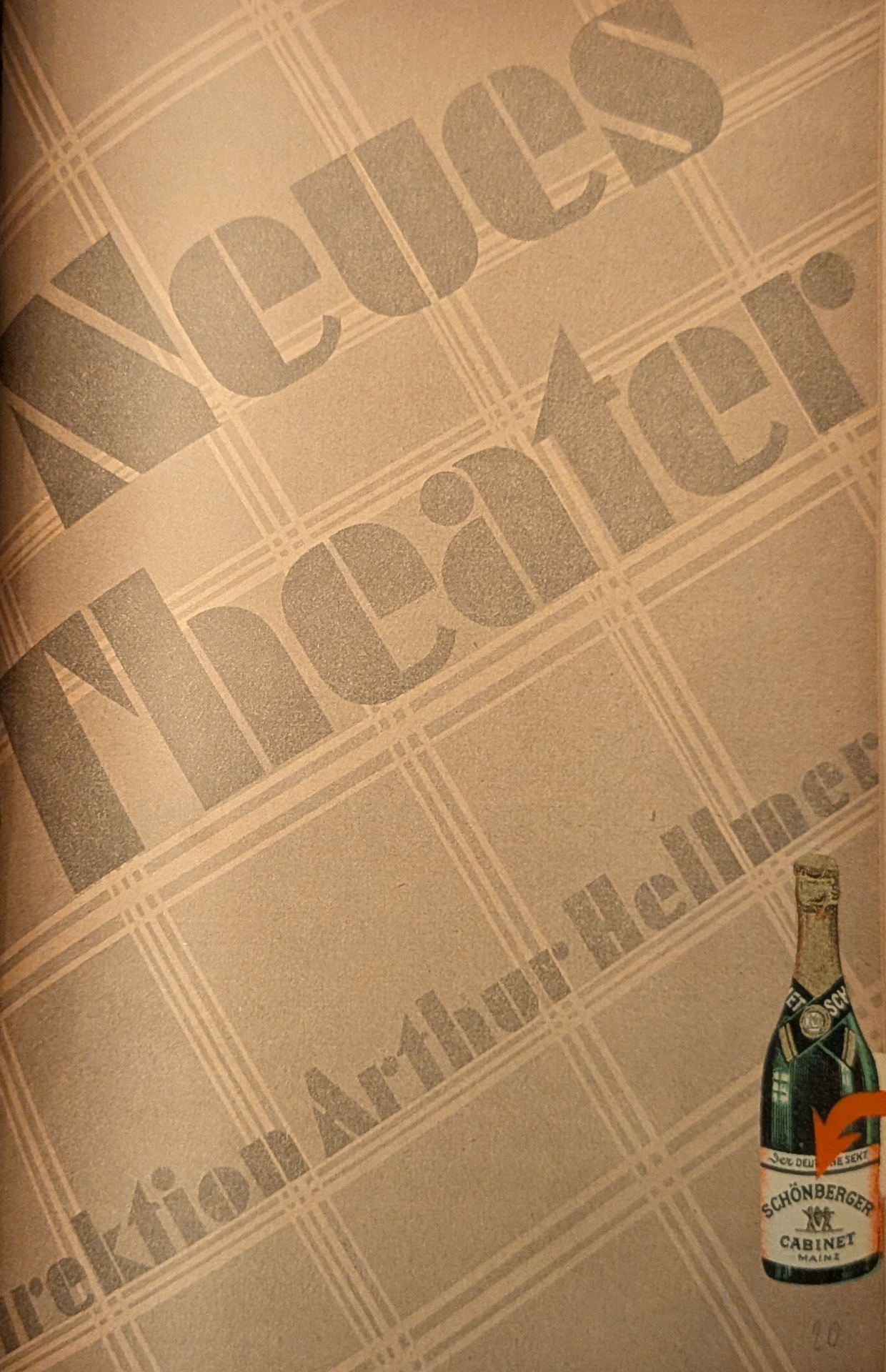 Neues Theater — Direktion Arthur Hellmer, programme cover